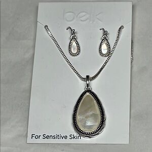 Belk Elegant Silver and White Jewelry Set